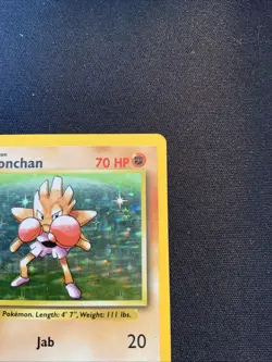 Hitmonchan 7/102 Unlimited Holo Rare - 1999 Pokemon TCG Base Set - MP Scratched - Image 3
