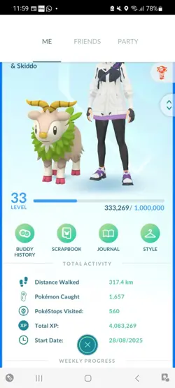 Pokemon Go (Stage 33) Shiny Skiddo ( 55 Shinys )( 1.1 Million Stardust) - Image 1
