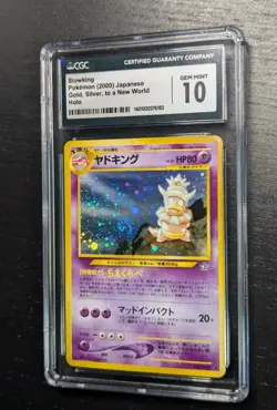Pokemon JPN Gold Silver To New World Holo Slowking #199 Rare Swirl 🌀 CGC 10 ✨ - Image 2