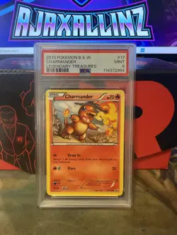 2013 Pokemon B & W Legendary Treasures #17 Charmander PSA 9 MINT - Image 1