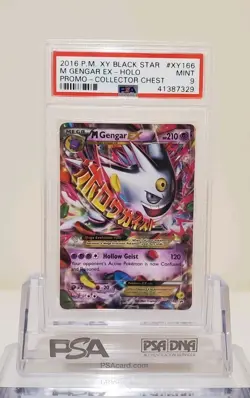 M Mega Gengar EX XY166 Pokemon 2016 Black Star Promo Collector Chest PSA 9 - Image 1