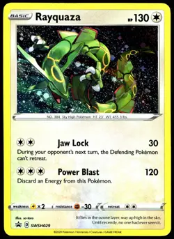 Pokemon TCG Rayquaza SWSH029 Sword & Shield Cosmos Holo Black Star Promo - NM - Image 1