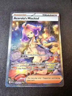 Pokemon TCG Acerolas Mischief Illustration Alt Art 183/132 Mega Evolution - Image 1
