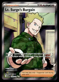 Pokemon TCG Mega Evolutions #170/132 Lt. Surge's Bargain NM - Image 1