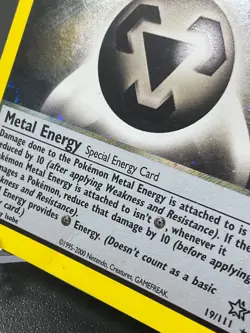 WOTC SWIRL - Metal Energy 19/111 - Neo Genesis Holo Rare Pokemon Card - Image 2