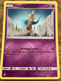 Honedge Pokemon Card 93/236 Reverse Holo- Used -Sun & Moon-Unified Minds - Image 1