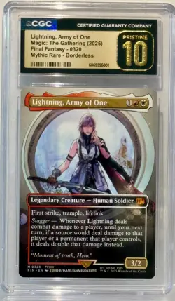CGC PRISTINE 10 "LIGHTNING, Army of One" MTG~FF (0320) Mythic Rare~Borderless - Image 1