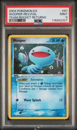 2004 POKEMON EX TEAM ROCKET RETURNS WOOPER #81 REVERSE PSA 9 MINT #116952327 - Image 1