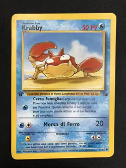 Pokemon Krabby 51/62 Fossil Prima Edizione Wizards ITA Carte Vintage - Image 1