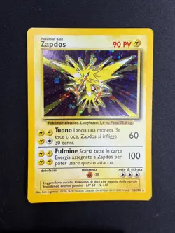 Pokemon Zapdos 16/102 Set Base Rara Holo Unlimited Wizards ITA Carte Vintage - Image 1