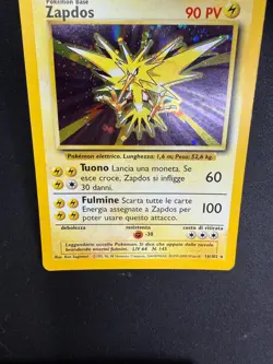 Pokemon Zapdos 16/102 Set Base Rara Holo Unlimited Wizards ITA Carte Vintage - Image 3