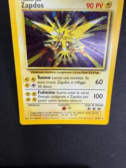 Pokemon Zapdos 16/102 Set Base Rara Holo Unlimited Wizards ITA Carte Vintage - Image 4
