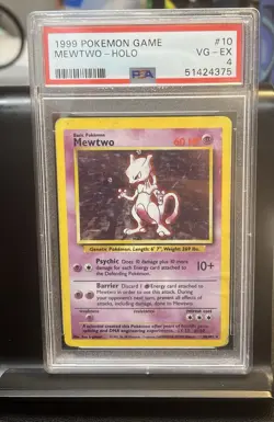1999 Pokemon Game Mewtwo-Holo #10 PSA 4 VG-EX - Image 1