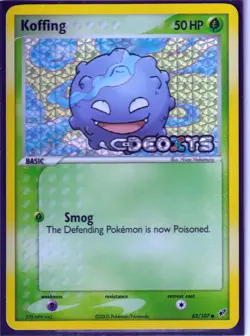 VINTAGE POKEMON 2005 KOFFING 62/107 Ex DEOXYS - REVERSE HOLO -STAMPED - NM/M - Image 1