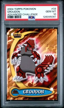 2004 TOPPS POKEMON ADVANCED CHALLENGE #33 GROUDON ADVANCED CHALLENGE PSA 10 GEM - Image 1