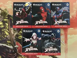 Spider-Man Magic The Gathering Cards Welcome Deck 2025 SDCC Complete Set Of 5 - Image 1