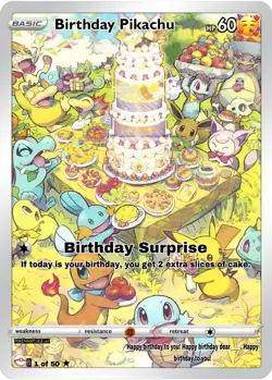 Happy Birthday Pikachu-Pokemon Card Collectable Gift Display - Image 1