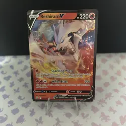 Pokemon TCG Reshiram v Silver Tempest Holo Ultra Rare Card 024/195 NM Condition - Image 1