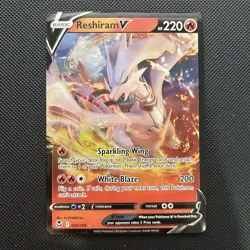 Pokemon TCG Reshiram v Silver Tempest Holo Ultra Rare Card 024/195 NM Condition - Image 2