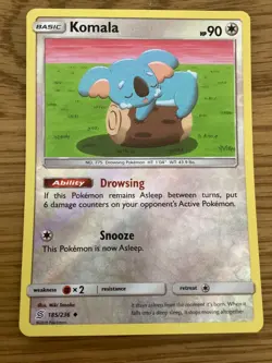 Komala Pokemon Card 185/236 Reverse Holo- Used -Sun & Moon-Unified Minds - Image 1