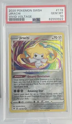 JIRACHI 119 2020 Pokemon Card Vivid Voltage PSA 10 - Image 1