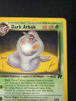 Pokemon Dark Arbok Card 19/82 Non-Holo Rare, Team Rocket Series (LP) - Image 3