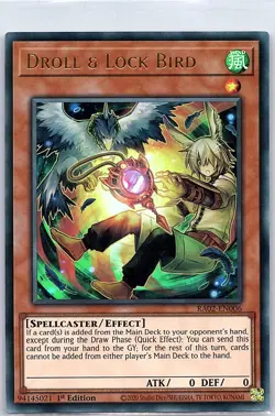 Droll & Lock Bird (Alternate Art) RA02-EN006 - Yu Gi Oh Card - NM - Image 1