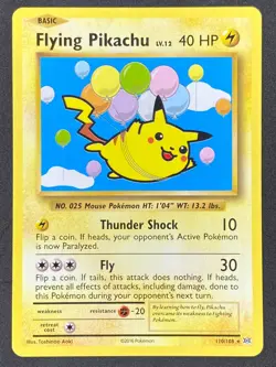 Pokemon Flying Pikachu Secret Rare 110/108 EVO Evolutions LP/NM - Image 1