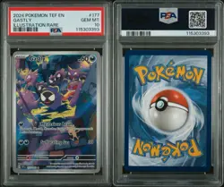 2024 POKEMON TEF EN-TEMPORAL FORCES ILLUSTRATION RARE #177 GASTLY PSA 10 - Image 3