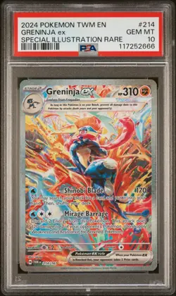 Pokemon Twilight Masquerade Greninja EX 214/167 PSA 10 Cert #666 - Image 1