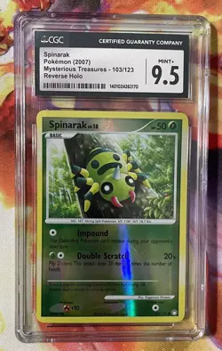 2007 Pokemon Mysterious Treasures Reverse Holo 103/123 Spinark CGC 9.5 MINT - Image 1