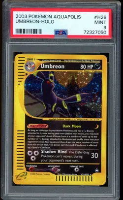 2003 Pokemon Umbreon Aquapolis Holo Rare #H29 PSA 9 MINT - Image 1