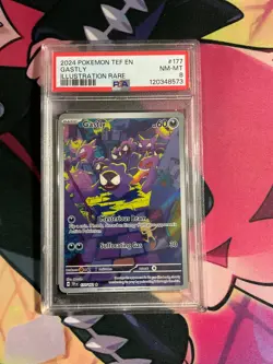 2024 POKEMON TEF EN-TEMPORAL FORCES ILLUSTRATION RARE #177 GASTLY PSA 8 - Image 1
