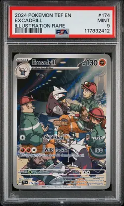 2024 POKEMON TEF EN-TEMPORAL FORCES ILLUSTRATION RARE #174 EXCADRILL PSA 9 - Image 1