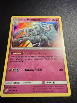Pokemon Alolan Ninetales TCG Team Up Sun Moon Rare Holo Card 111/181 Near Mint - Image 2