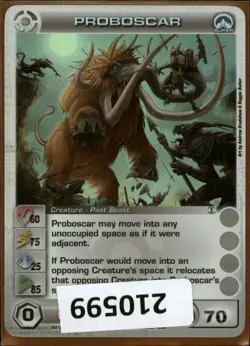 (210599) PROBOSCAR 60/75/25/85/70 (3 Max Stats) Super Rare ALLIANCE Chaotic Card - Image 1