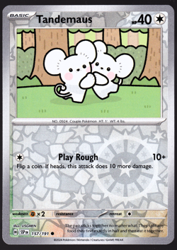Tandemaus 157/191 Surging Sparks Reverse Holo Pokemon TCG Card NM - Image 1