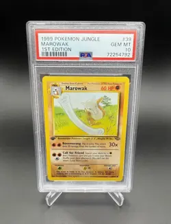 1999 POKEMON JUNGLE 1ST EDITION MAROWAK #39 GEM MINT PSA 10 - Image 1