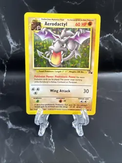 Pokemon TCG Aerodactyl Fossil 1/62 Holo Unlimited Holo Rare - Image 1