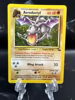 Pokemon TCG Aerodactyl Fossil 1/62 Holo Unlimited Holo Rare - Image 2