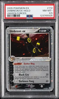 2005 POKEMON EX UNSEEN FORCES #112 UMBREON EX-HOLO PSA 8.5 - Image 1