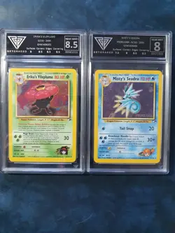 Gym Hero Holo Vileplume + Seadra Get Graded 8 Original Pokemon Cards Wotc - Image 1