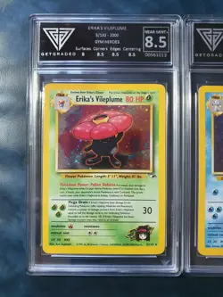 Gym Hero Holo Vileplume + Seadra Get Graded 8 Original Pokemon Cards Wotc - Image 2