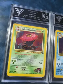 Gym Hero Holo Vileplume + Seadra Get Graded 8 Original Pokemon Cards Wotc - Image 3