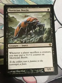 C5133 MAGIC MTG RISE OF THE ELDRAZI MORTICIAN BEETLE #117 RARE NM - Image 1