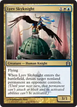 MTG Lyev Skyknight - Foil, Return to Ravnica, Moderately Played, English - Image 1