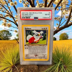 2001 POKEMON NEO REVELATION 1ST ED #5 DELIBIRD-HOLO PSA 8 - Image 1