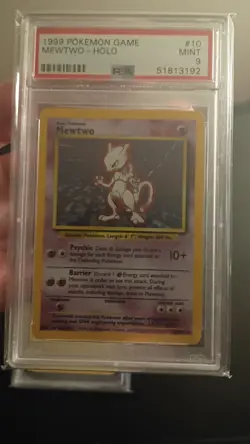 Pokemon Mewtwo Holo PSA 9 Mint Base Set 010/102 - Image 1