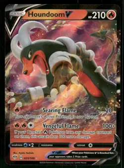 Houndoom V 021/189 Ultra Rare Holo NM Pokemon SWSH03: Darkness Ablaze - Image 1