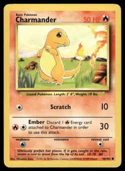 1999 Classic - Base Set Charmander VTG UNplayed Basic/Common #46 WOTC TGC - Image 1